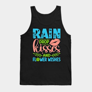 Rain Drop Kisses And Flower Wishes Spring Floral Tank Top